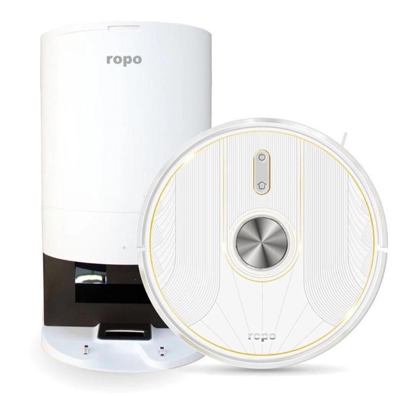 Robô Aspirador Glass 5 Pro Branco Ropo Navegação Laser Mapeamento